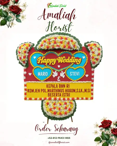 Papan Bunga Pernikahan Megaluh